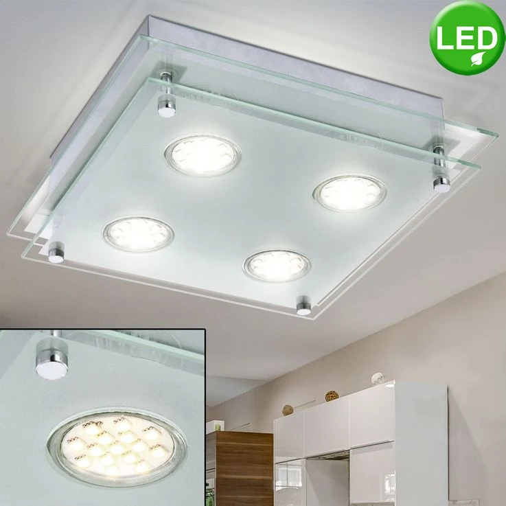 Elegante LED Deckenleuchte Mit Satiniertem Glas GREG