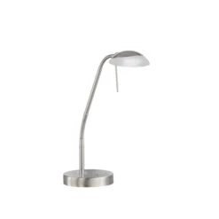 Tischleuchte, Nickel Matt, Glas Opal, Touchdimmer, H 60 Cm