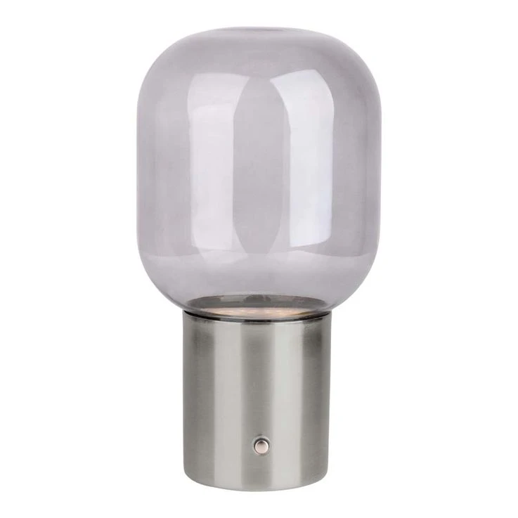 LED Tischleuchte, Metall Glas, Chrom, Akku – Bild 3