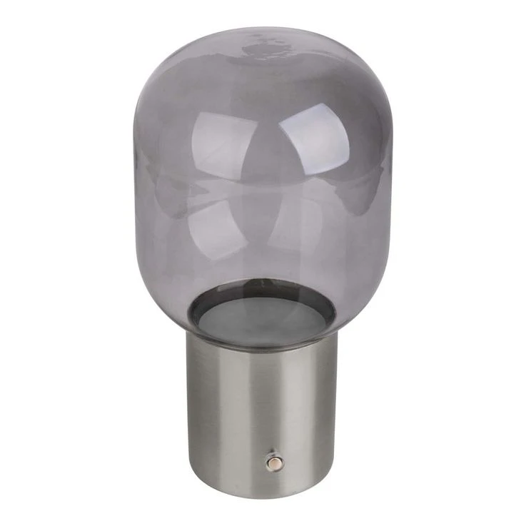 LED Tischleuchte, Metall Glas, Chrom, Akku – Bild 5