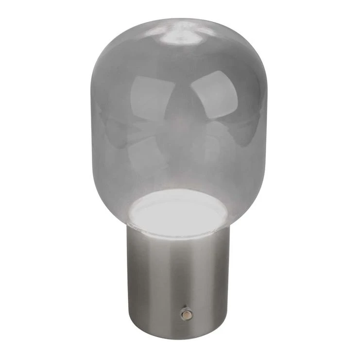 LED Tischleuchte, Metall Glas, Chrom, Akku – Bild 6