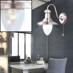 Wandlampe In Silber, Höhe 27 Cm, FISHERMAN