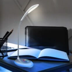 RGB LED Tischleuchte, Touch, Dimmbar, Schwenkbar, H 48 Cm