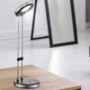 Tischlampe, Chrom, Schwarz, Verstellbar, LED H 41 Cm