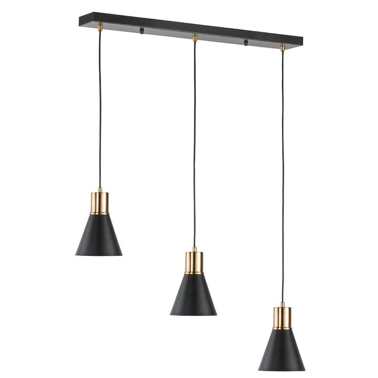 Hängeleuchte, Schwarz, Altmessing H 140 Cm, PLANO – Bild 3