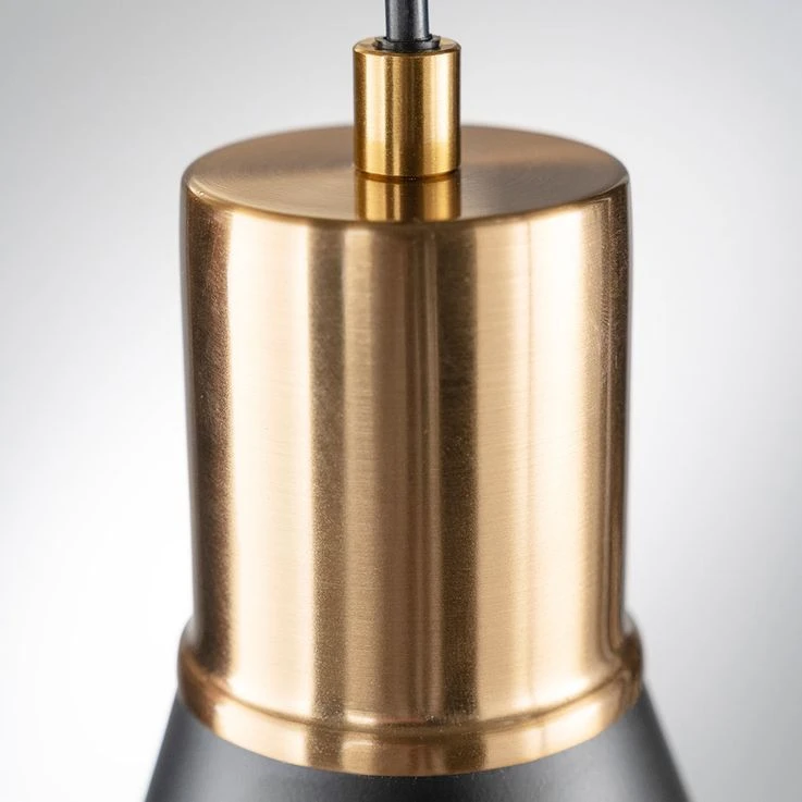 Hängeleuchte, Schwarz, Altmessing H 140 Cm, PLANO – Bild 8