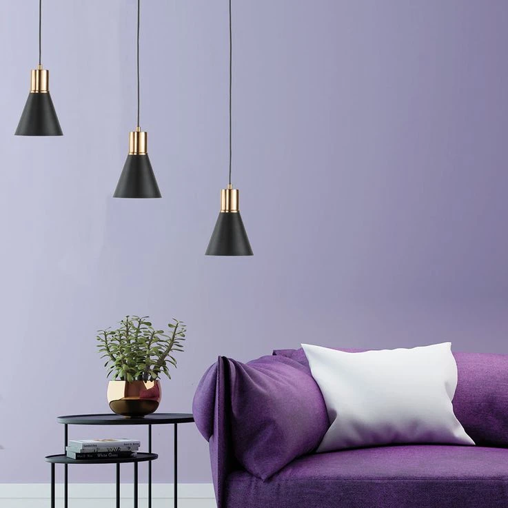 Hängeleuchte, Schwarz, Altmessing H 140 Cm, PLANO – Bild 6