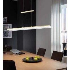 LED Hängeleuchte Messing, Dimmbar, Höhe Verstellbar, H 93 Cm