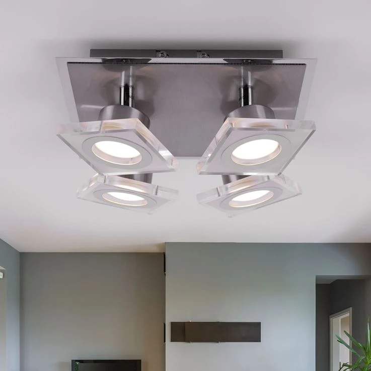 LED Deckenleuchte, Stahl, Dimmbar, Spots Beweglich, L 25 Cm – Bild 3