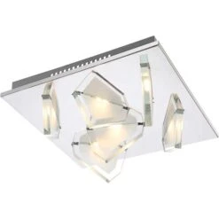 Adrette 27W LED Keller Deckenleuchte Aus Chrom Glas Weiß MIA