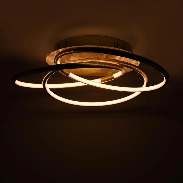 LED Deckenleuchte, Gold, Ring Design, Alu, D 50 Cm – Bild 9