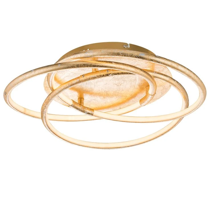 LED Deckenleuchte, Gold, Ring Design, Alu, D 50 Cm – Bild 2
