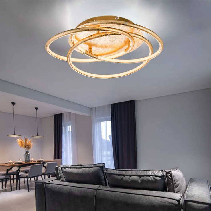 LED Deckenleuchte, Gold, Ring Design, Alu, D 50 Cm – Bild 4