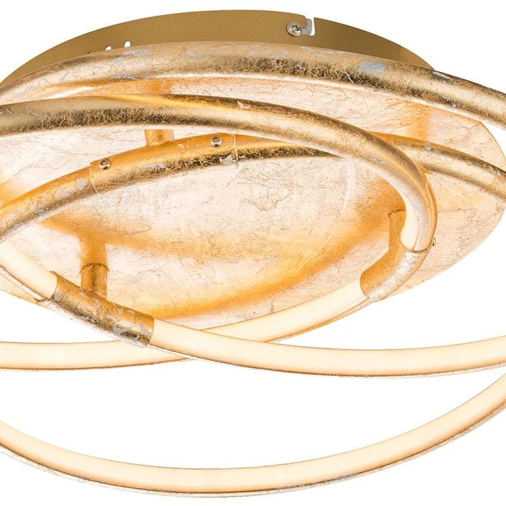 LED Deckenleuchte, Gold, Ring Design, Alu, D 50 Cm – Bild 11