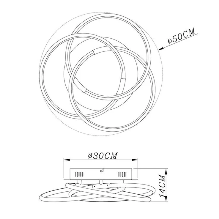 LED Deckenleuchte, Gold, Ring Design, Alu, D 50 Cm – Bild 13