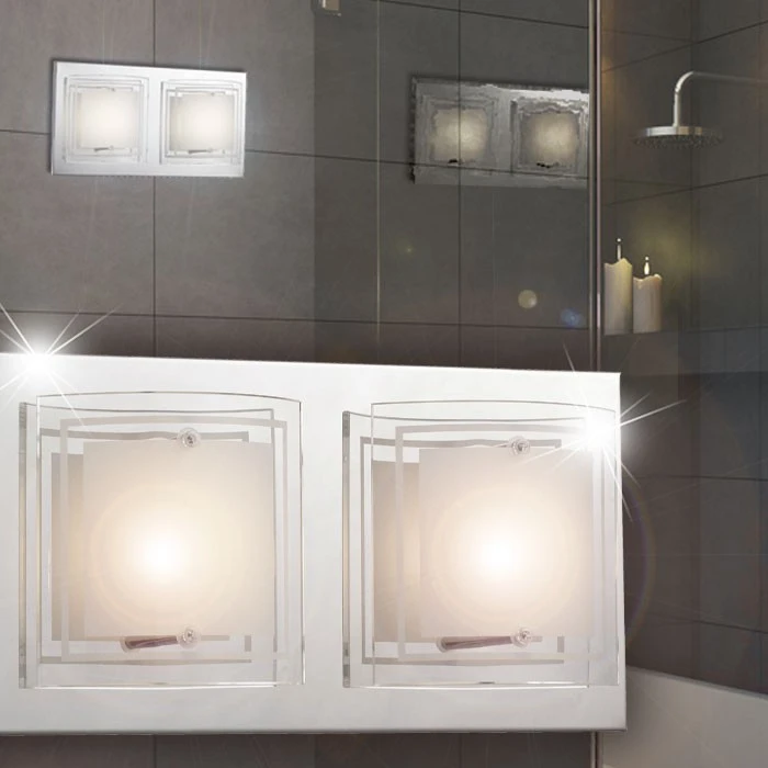 Design Wandleuchte Aus Chrom Und Satinierten Glas – Bild 3