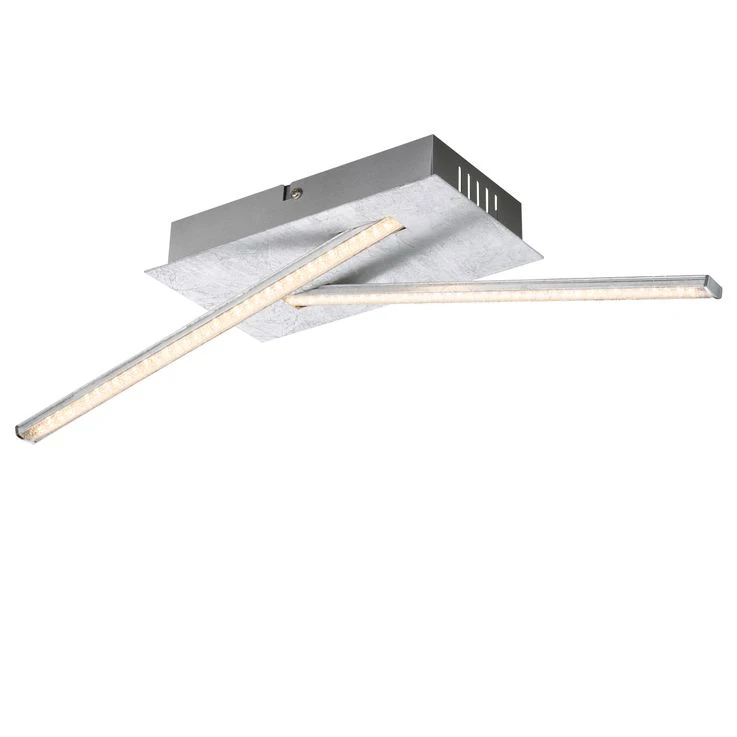 LED Deckenleuchte, Kristalle, Silber Metallic, L 48 Cm – Bild 2