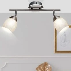 LED Deckenleuchte, Kristall, Glas, Spots Beweglich, L 35 Cm