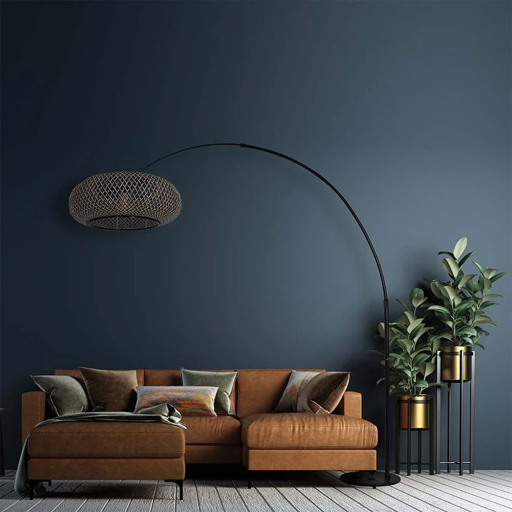 Bogenstehleuchte, Holz, Schwarz, Höhenverstellbar, H 210 Cm – Bild 12