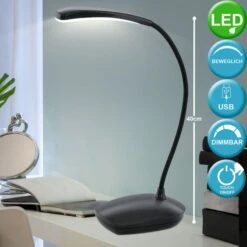 LED Tischleuchte Mit Touchdimmer Und USB Kabel