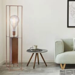 Stehleuchte, Käfig-Optik, Messing, H 99 Cm