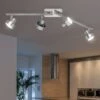 LED Deckenleuchte, Silber, Dimmer, Verstellbar, L 61 Cm