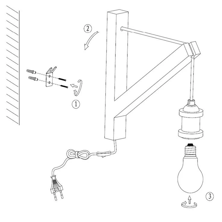 Wandleuchte, Holz Braun, Metall Silber, H 28 Cm – Bild 11