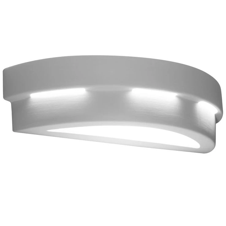 Up Down Wandleuchte, Keramik Weiß, Glas Satiniert – Bild 2