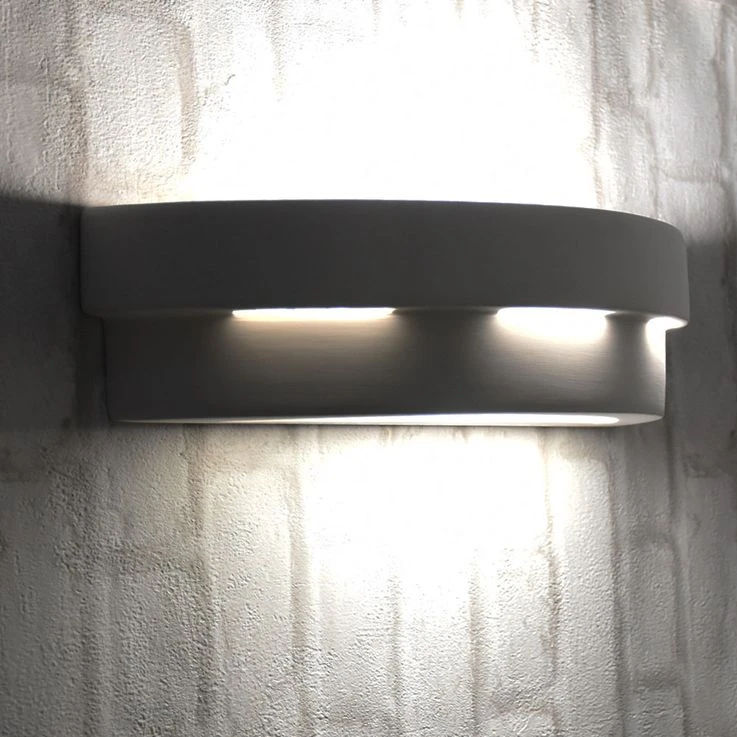 Up Down Wandleuchte, Keramik Weiß, Glas Satiniert – Bild 4