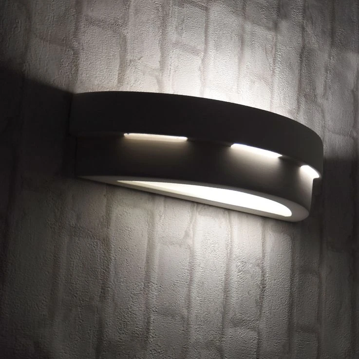 Up Down Wandleuchte, Keramik Weiß, Glas Satiniert – Bild 5