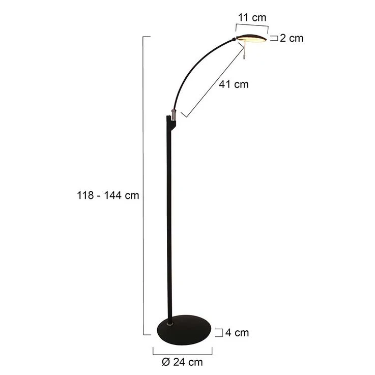 LED Stehleuchte Schwarz, Dimmbar, Verstellbar, H 118 Cm – Bild 13