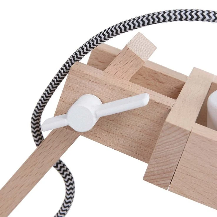 Tischleuchte, Verstellbar, Holz Natur, Metall Weiß, H 68 Cm – Bild 16