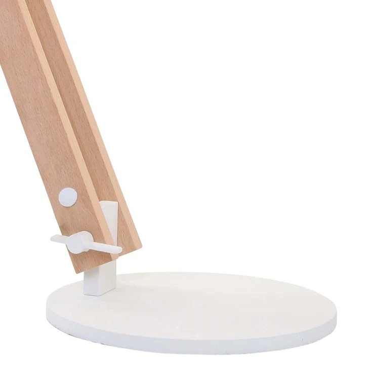Tischleuchte, Verstellbar, Holz Natur, Metall Weiß, H 68 Cm – Bild 19