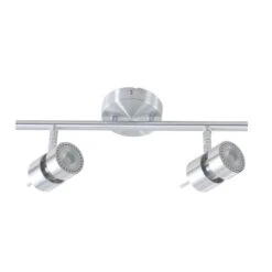 LED Deckenlampe, Dimmbar, Metall, Silber, H 38 Cm