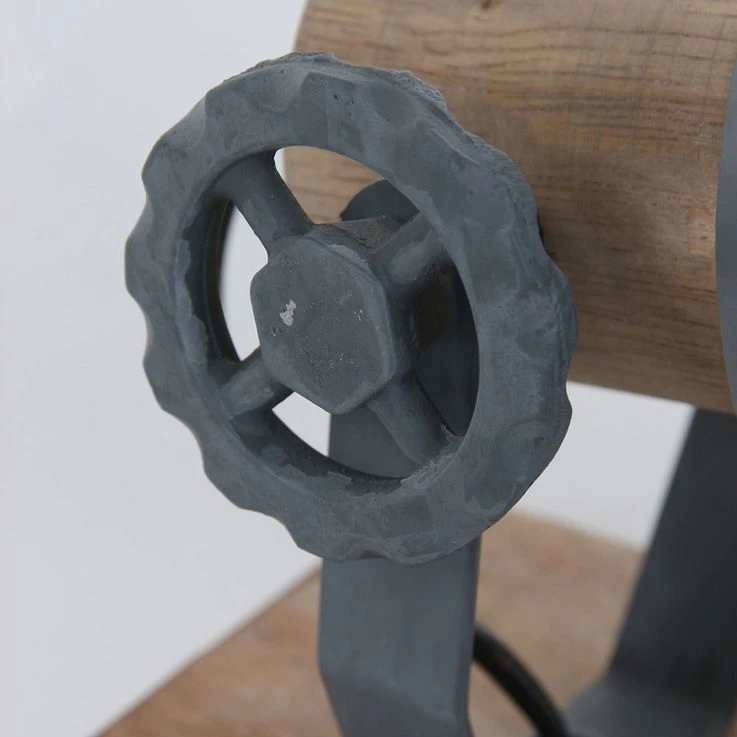 Wandstrahler, Eichenholz, Metall Grau, H 17 Cm, GEARWOOD – Bild 5