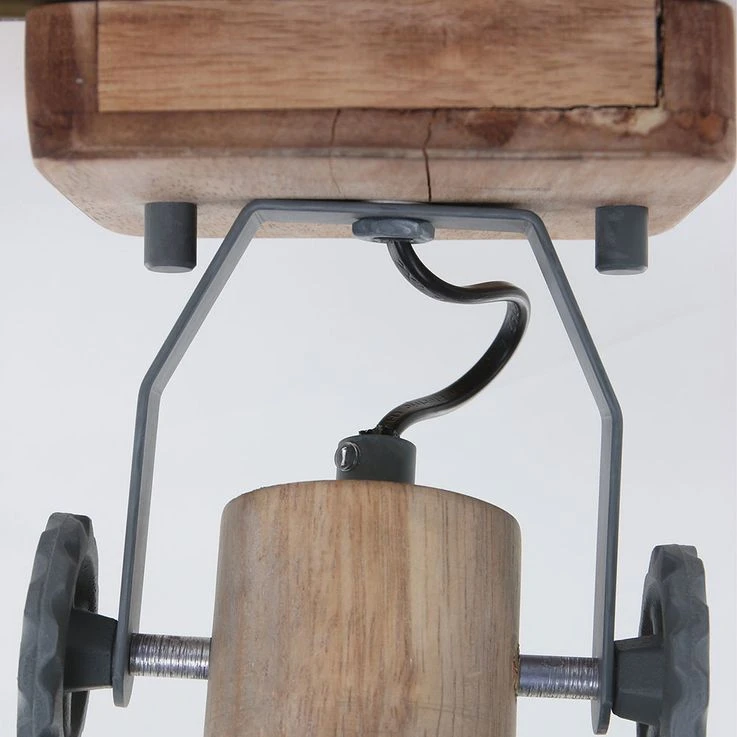 Wandstrahler, Eichenholz, Metall Grau, H 17 Cm, GEARWOOD – Bild 6