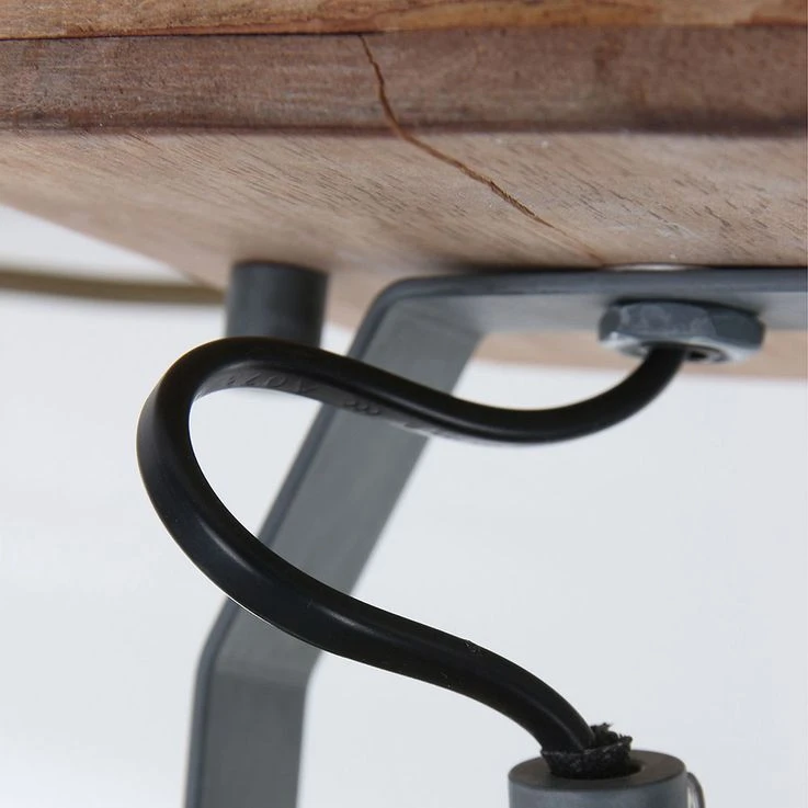 Wandstrahler, Eichenholz, Metall Grau, H 17 Cm, GEARWOOD – Bild 8