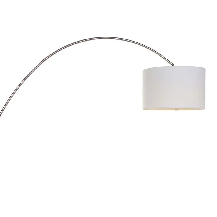 Stehleuchte, Gebogen, Textil Weiß, Silber, H 170 Cm – Bild 5