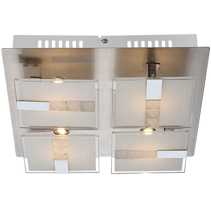 LED Deckenlampe, Glas Satiniert, Chrom, L 30 Cm – Bild 3