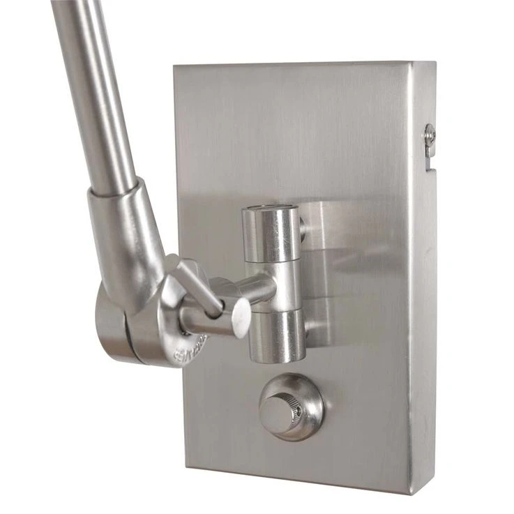 Wandleuchte, Textil Grau, Stahl, Gelenke Beweglich, L 80 Cm – Bild 4