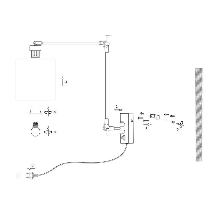 Wandleuchte, Textil Grün, Stahl, Gelenke Beweglich, L 80 Cm – Bild 13
