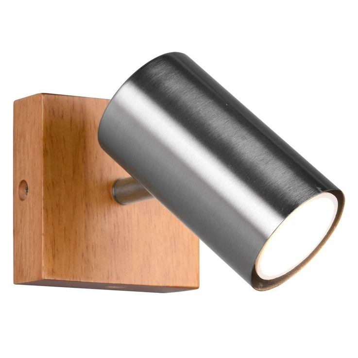 Wandleuchte, Holz, Nickel-matt, Spot Verstellbar, H 16 Cm – Bild 10