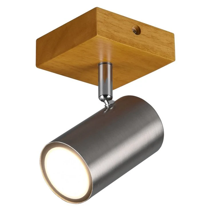 Wandleuchte, Holz, Nickel-matt, Spot Verstellbar, H 16 Cm – Bild 8