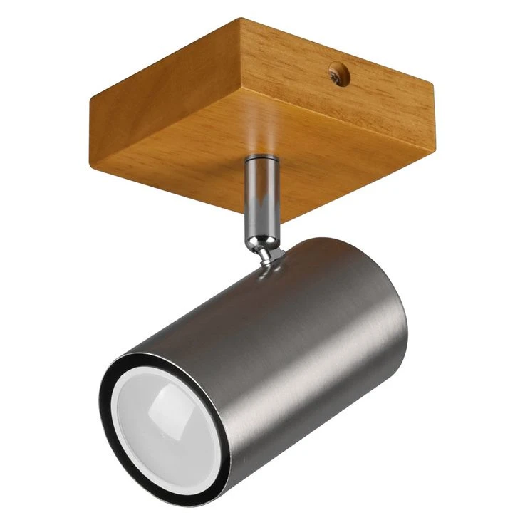 Wandleuchte, Holz, Nickel-matt, Spot Verstellbar, H 16 Cm – Bild 9