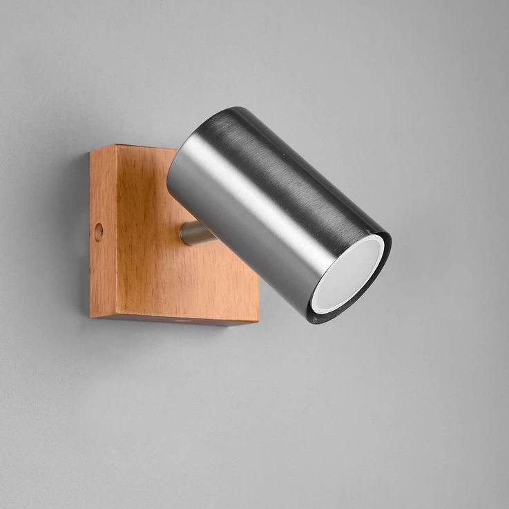 Wandleuchte, Holz, Nickel-matt, Spot Verstellbar, H 16 Cm – Bild 7
