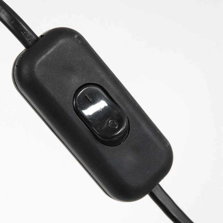 Wandleuchte, Textil Weiß, Schwarz, Verstellbar, L 160 Cm – Bild 6