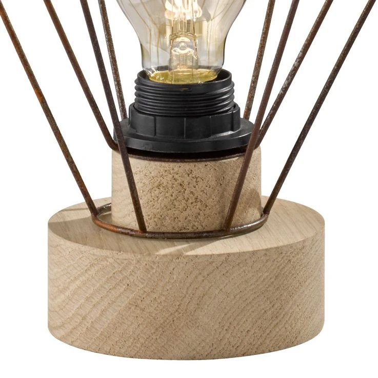 Tischleuchte, Holz, Gitterschirm Rostfarben, H 22,5cm, SENA – Bild 10