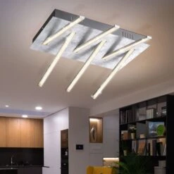 LED Deckenleuchte, Kristalle, H 12 Cm