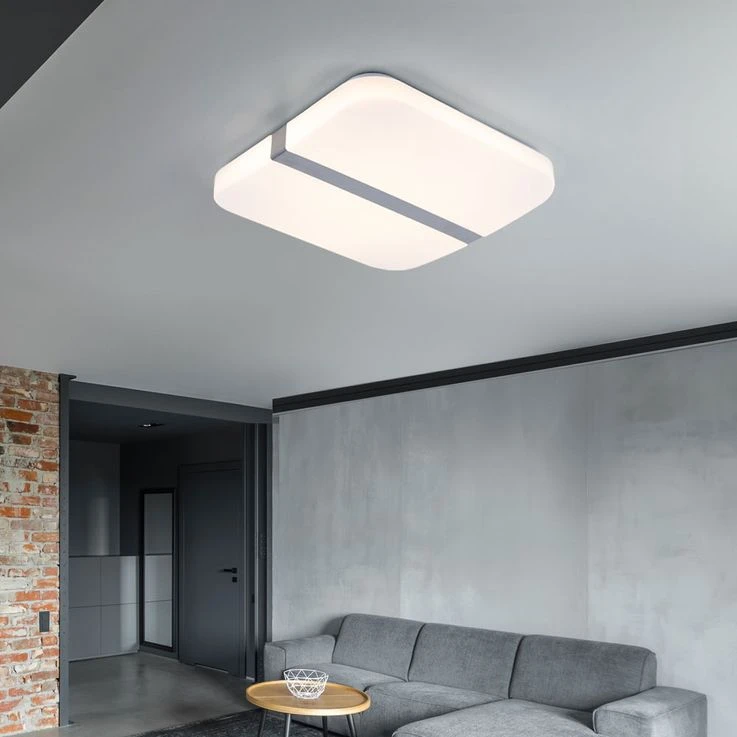 LED Deckenleuchte, Chrom, Quadrat, L 33,5 Cm – Bild 7