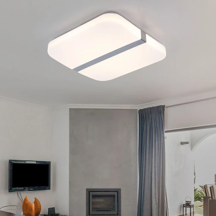 LED Deckenleuchte, Chrom, Quadrat, L 33,5 Cm – Bild 8